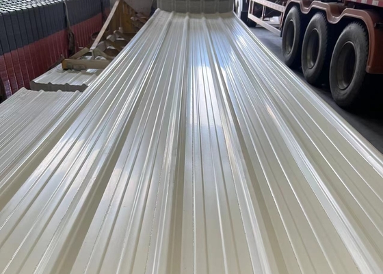 Good Weather Resistance Plastic Pvc Roof Tiles 930mm Width Trapezoidal Shape